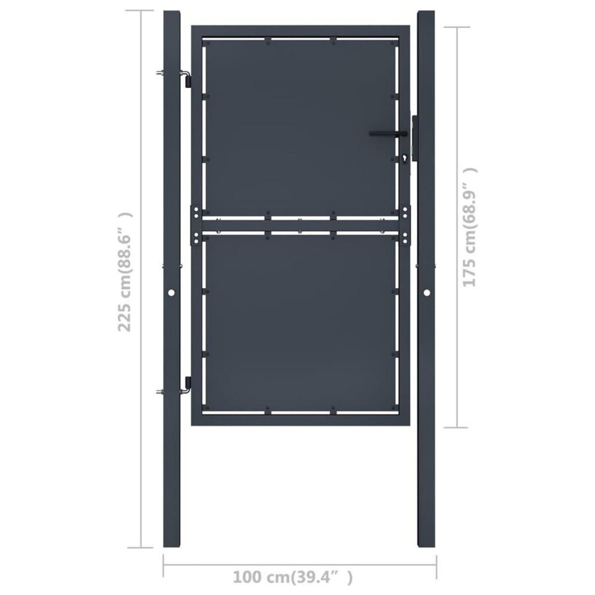 VIDAXL Portail de jardin Acier 100 x 175 cm Anthracite
