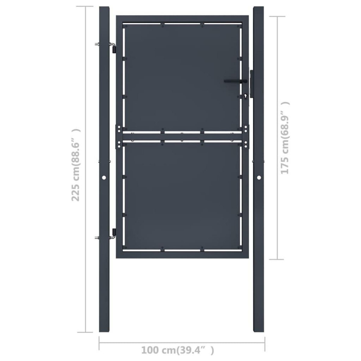 VIDAXL Portail de jardin Acier 100 x 175 cm Anthracite