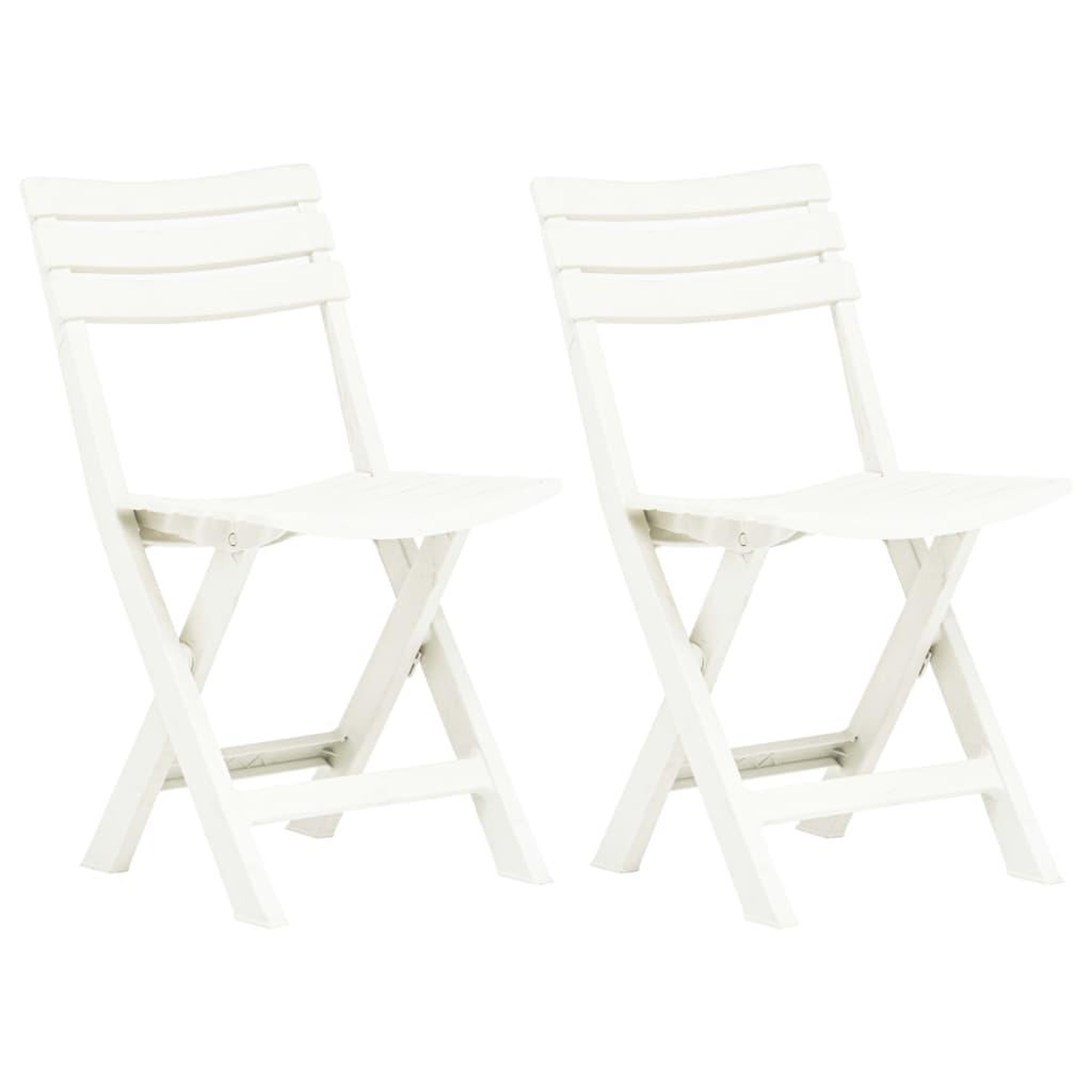 Voir la diapositive 1 : VIDAXL Chaises de jardin pliables lot de 2 Plastique Blanc