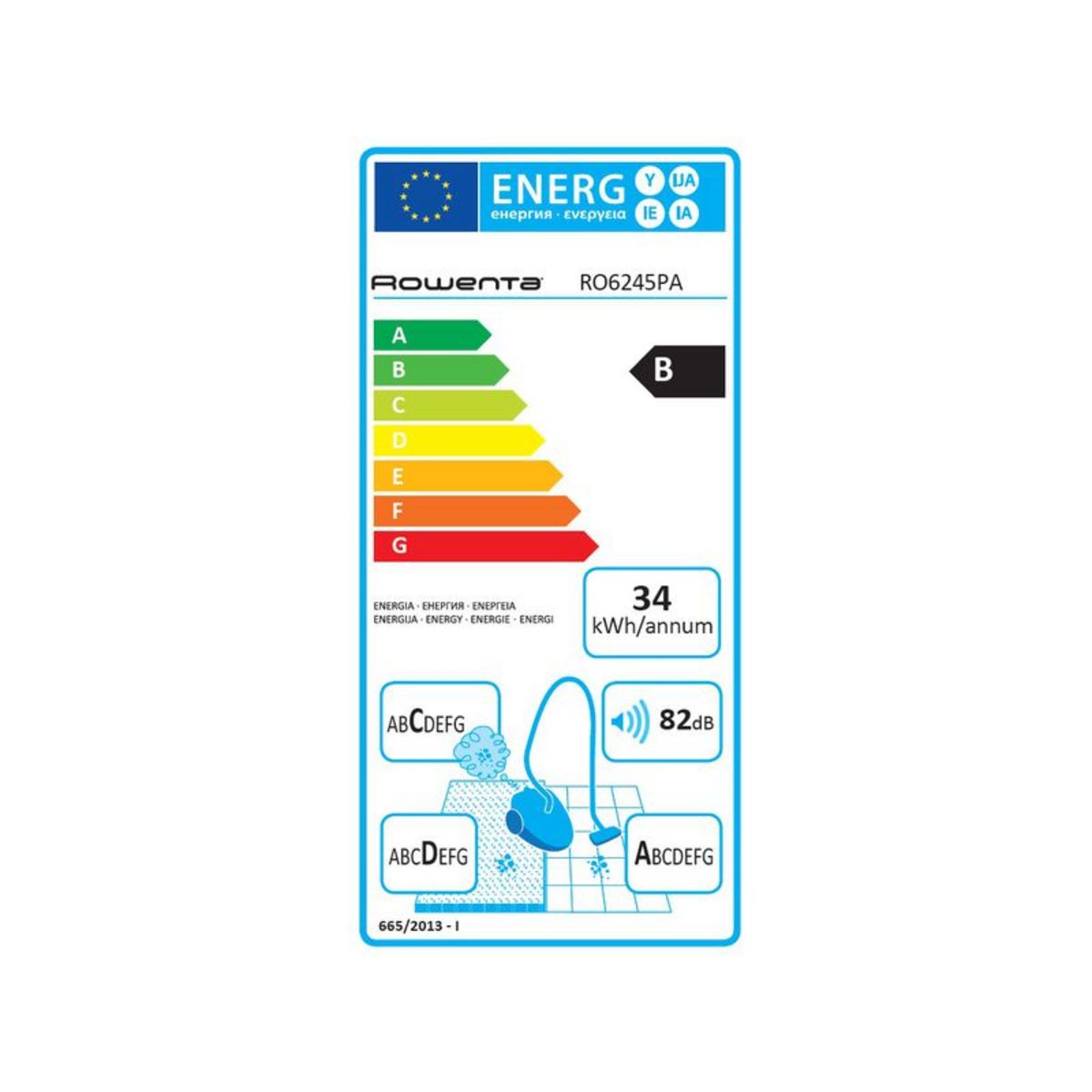 ROWENTA Aspirateur sans sac X-Trem power cyclonic RO6245 noir/bleu 2100 W