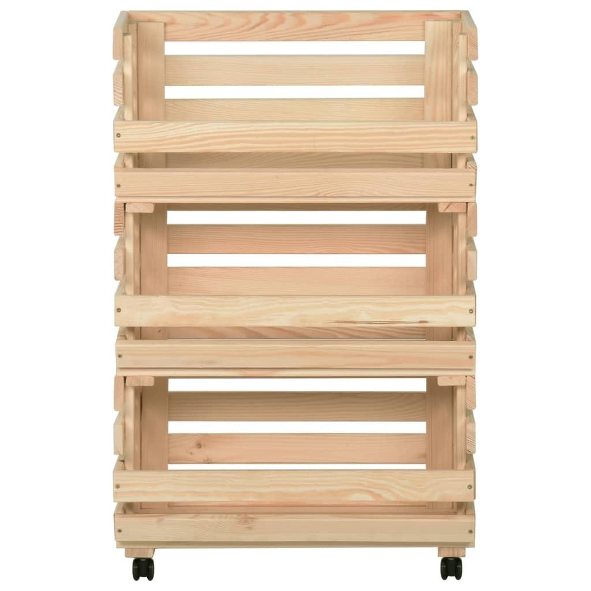 Voir la diapositive 3 : VIDAXL Chariot a legumes 37x30x80 cm bois de pin solide