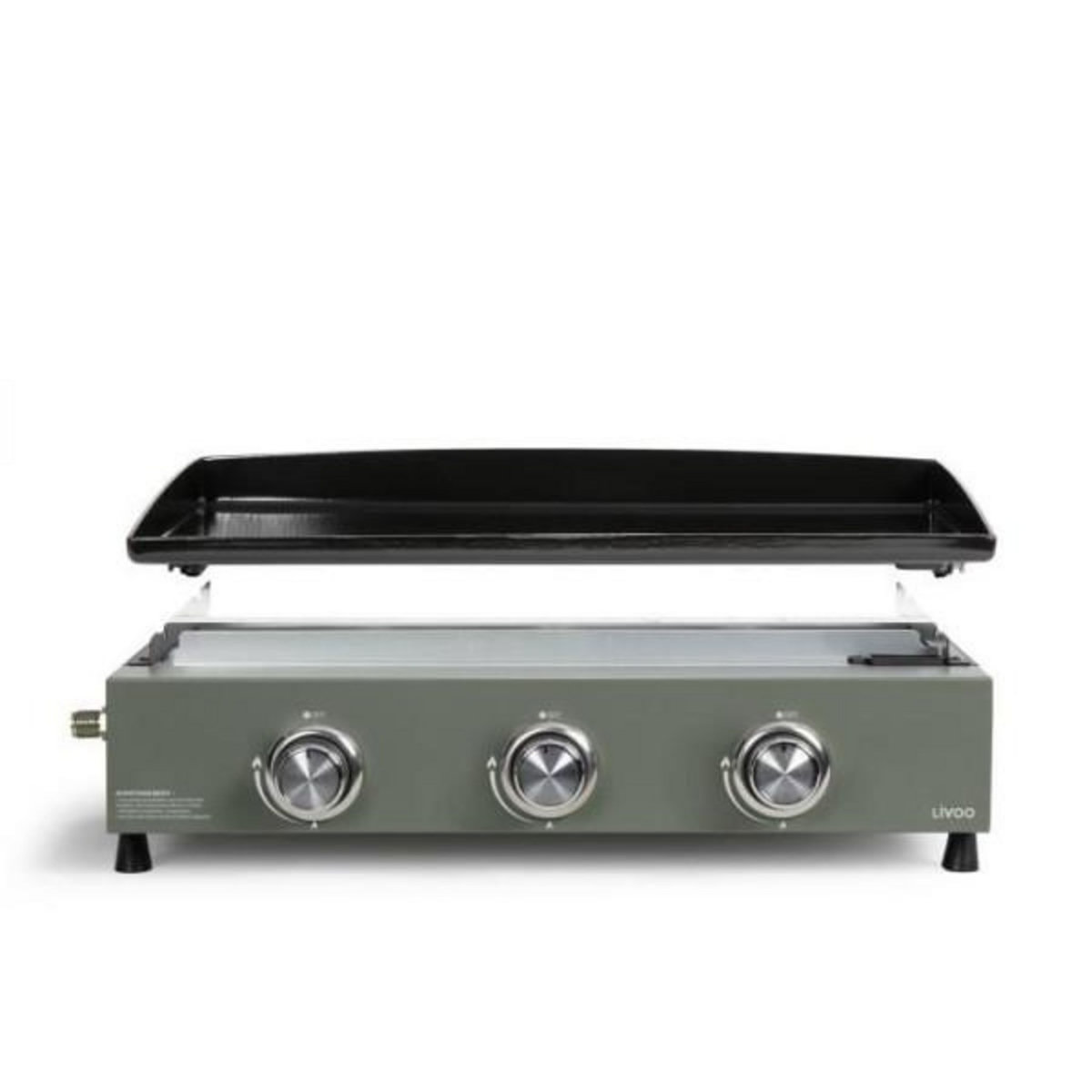 AAAAA Plancha gaz - LIVOO - DOC324 - 3 brûleurs - Vert / Noir