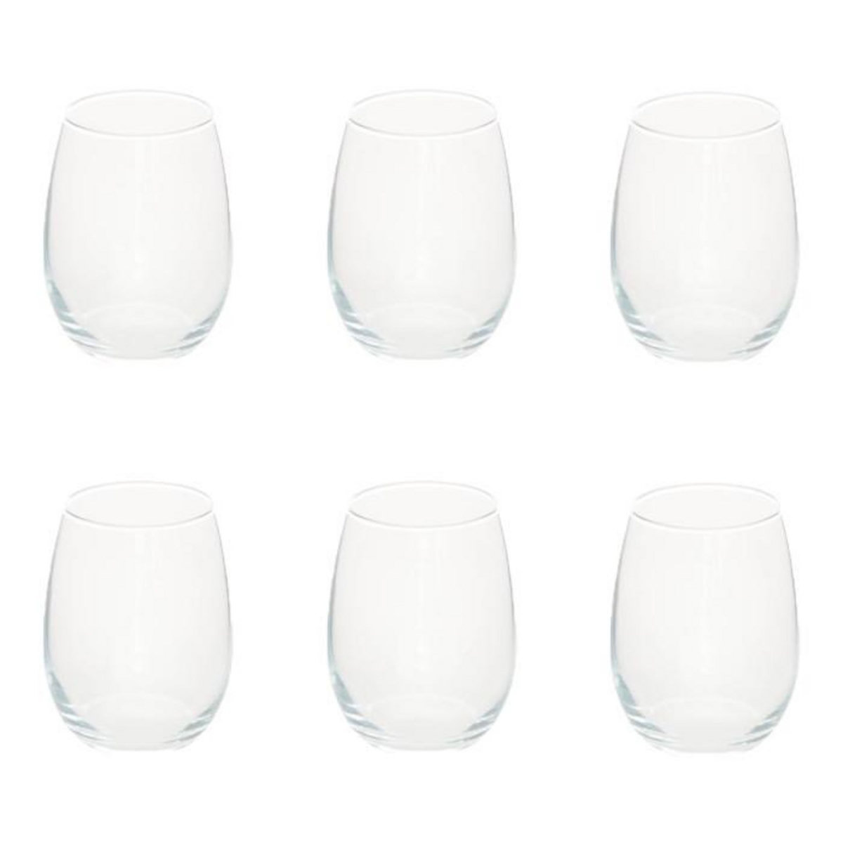 SECRET DE GOURMET Lot de 6 Gobelets Bas en Verre  Niceau  44cl Transparent