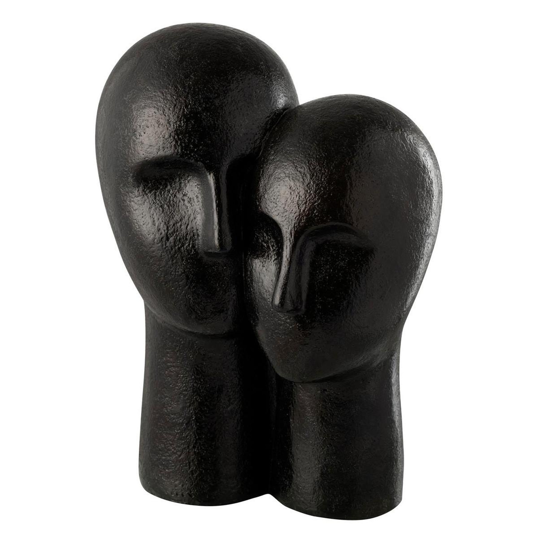 J-LINE Statuette en résine  tête couple  42cm noir