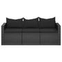 Voir la diapositive 3 : VIDAXL Canape de jardin a 3 places avec coussins noir resine tressee
