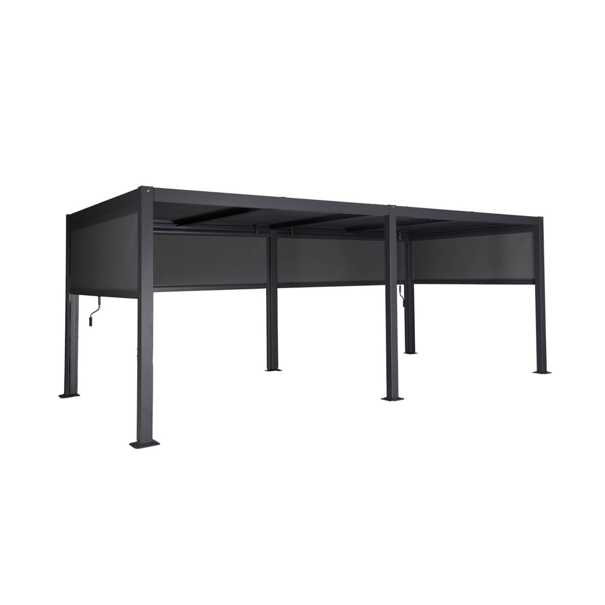 SWEEEK Pergola bioclimatique aluminium et acier 3x6m lames orientables + 4 stores 3m PALACE anthracite