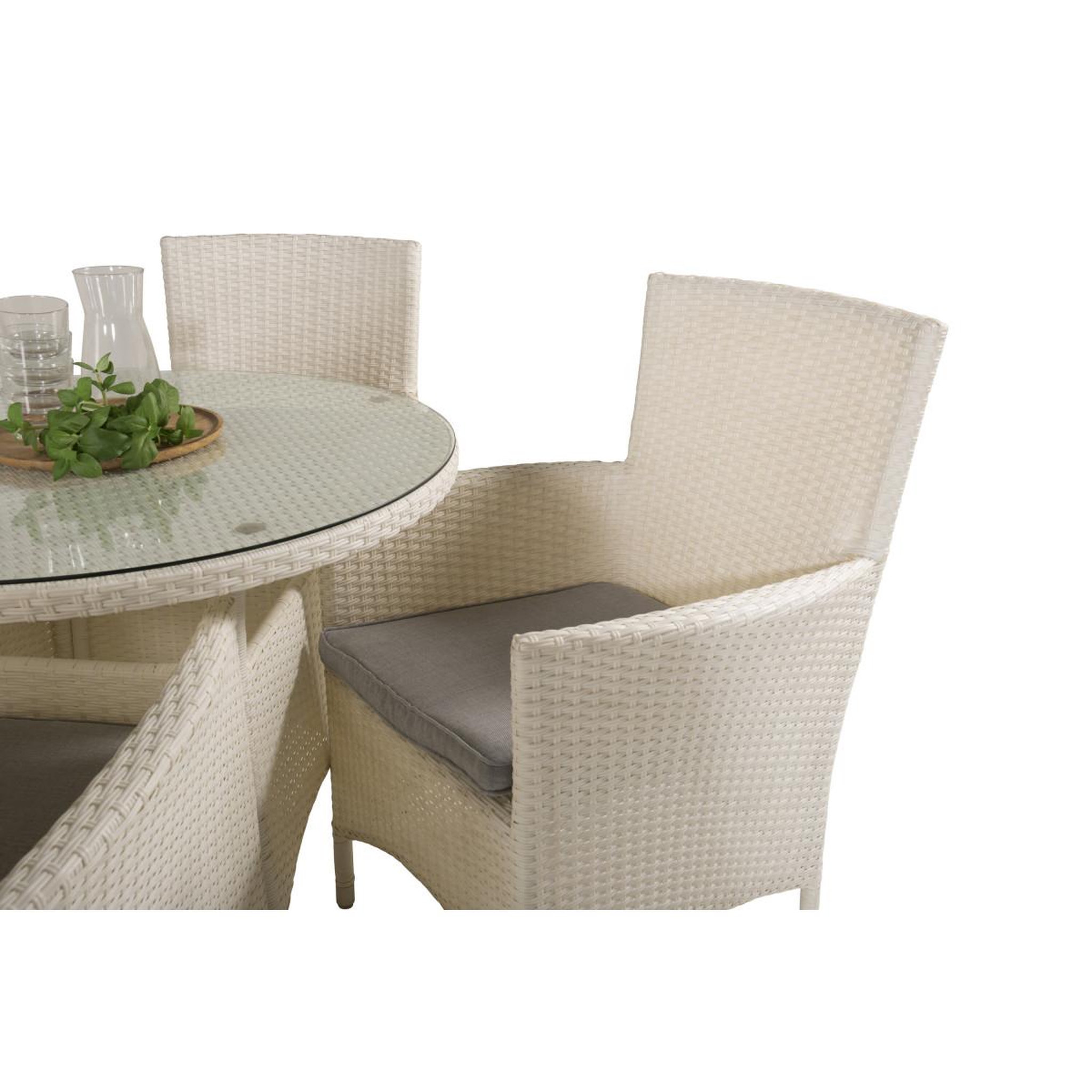Voir la diapositive 4 : Paris Prix Ensemble table de jardin & 4 chaises  volta  90cm blanc