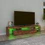 Voir la diapositive 4 : VIDAXL Meuble TV avec lumieres LED Chene fume 200x36,5x40 cm