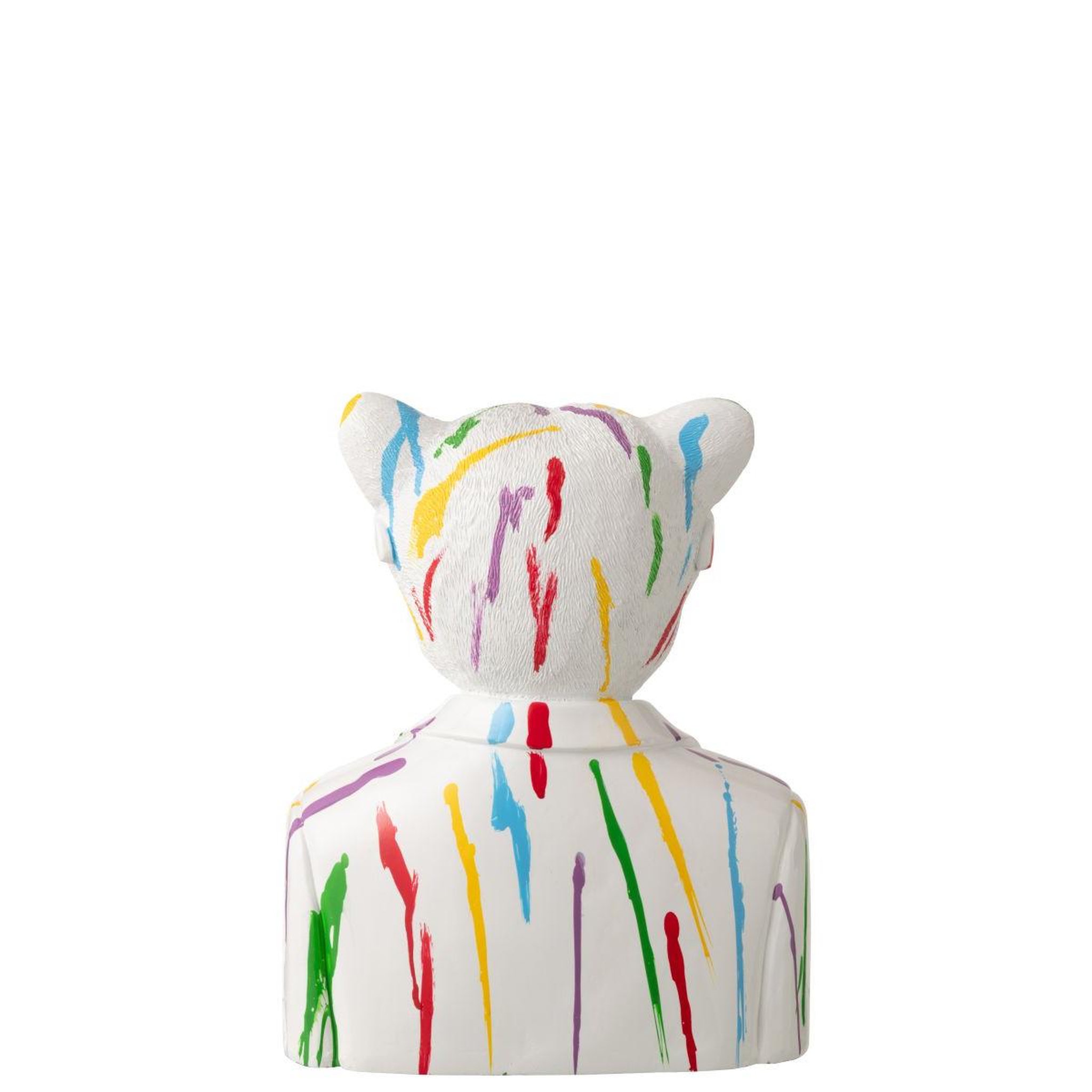 Voir la diapositive 3 : J-LINE Buste léopard  tâches de peinture  31cm blanc