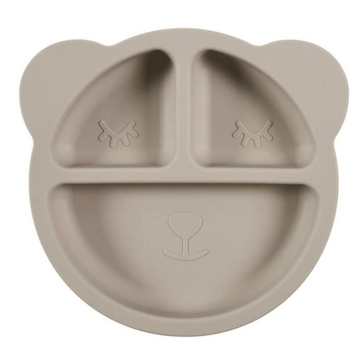 Paris Prix Assiette Bébé en Silicone  Ours  23cm Gris