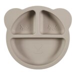 Paris Prix Assiette Bébé en Silicone  Ours  23cm Gris