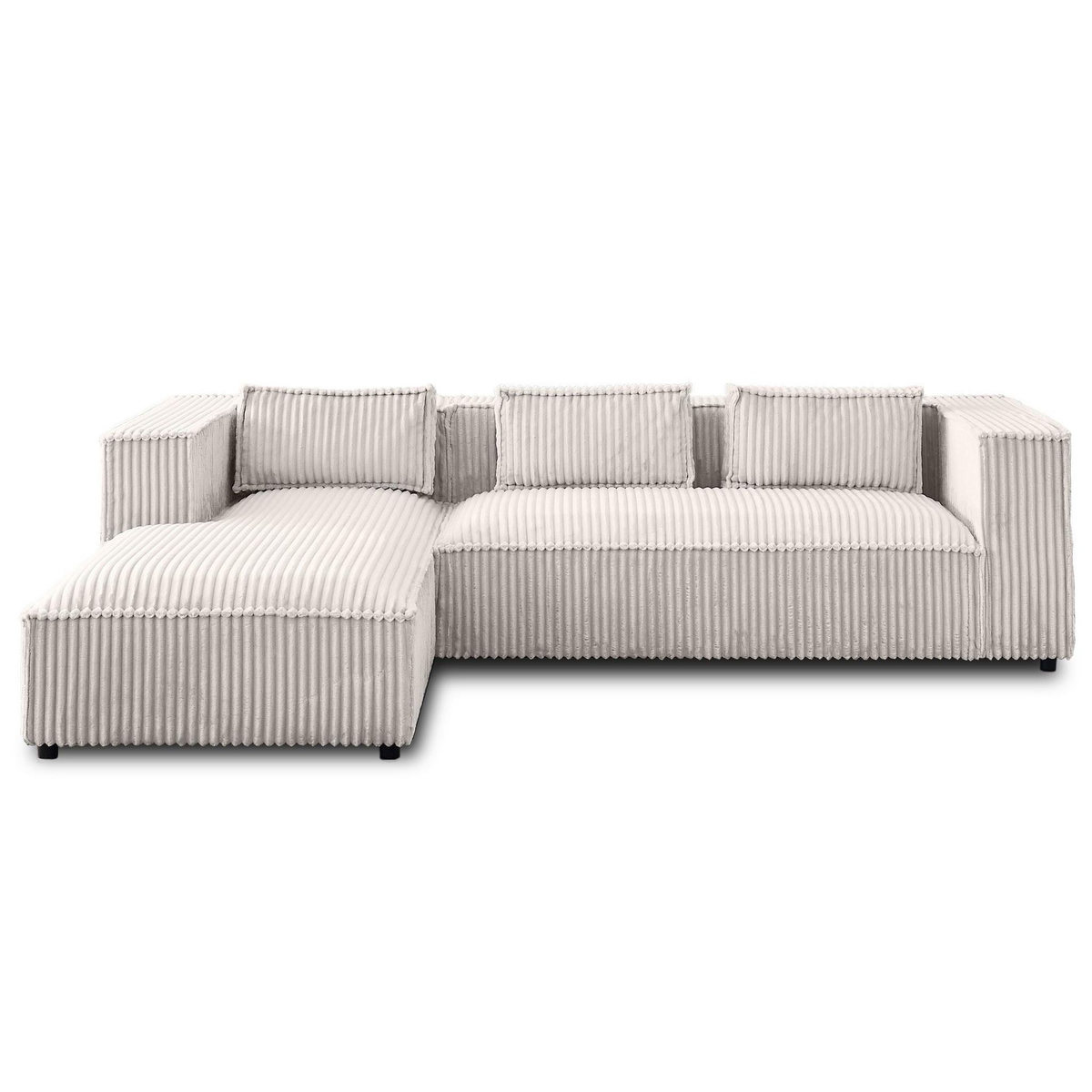 LISA DESIGN Stella - canapé d'angle gauche - 4 places - en velours côtelé grosses côtes