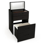 Paris Prix Coiffeuse Compacte Avec Miroir LED  Clarissa XL  80cm Noir