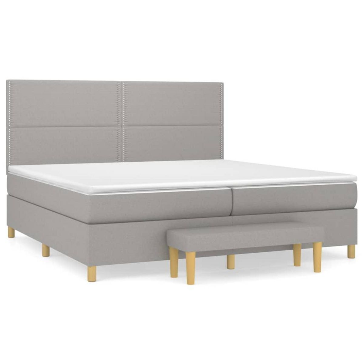 VIDAXL Sommier a lattes de lit avec matelas Gris clair 200x200cm Tissu