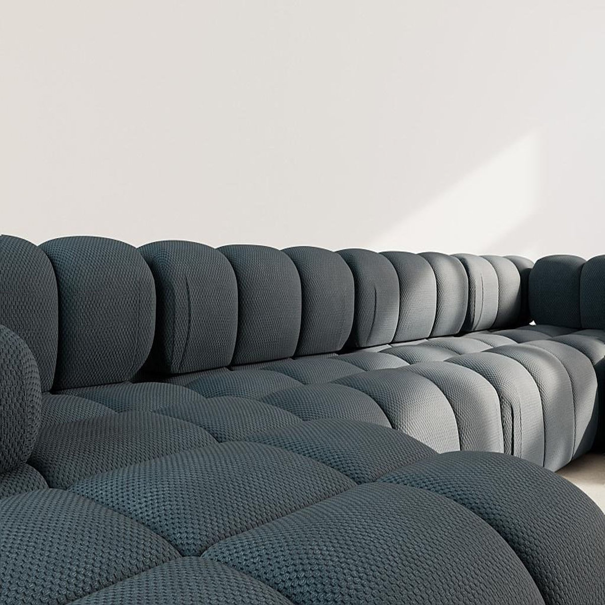 LISA DESIGN Ruby - canapé panoramique modulable d'angle droit 7 places en velours texturé