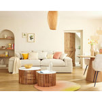 LISA DESIGN Sergio - canapé 4 places - assise profonde - en tissu. Coloris disponibles : Orange