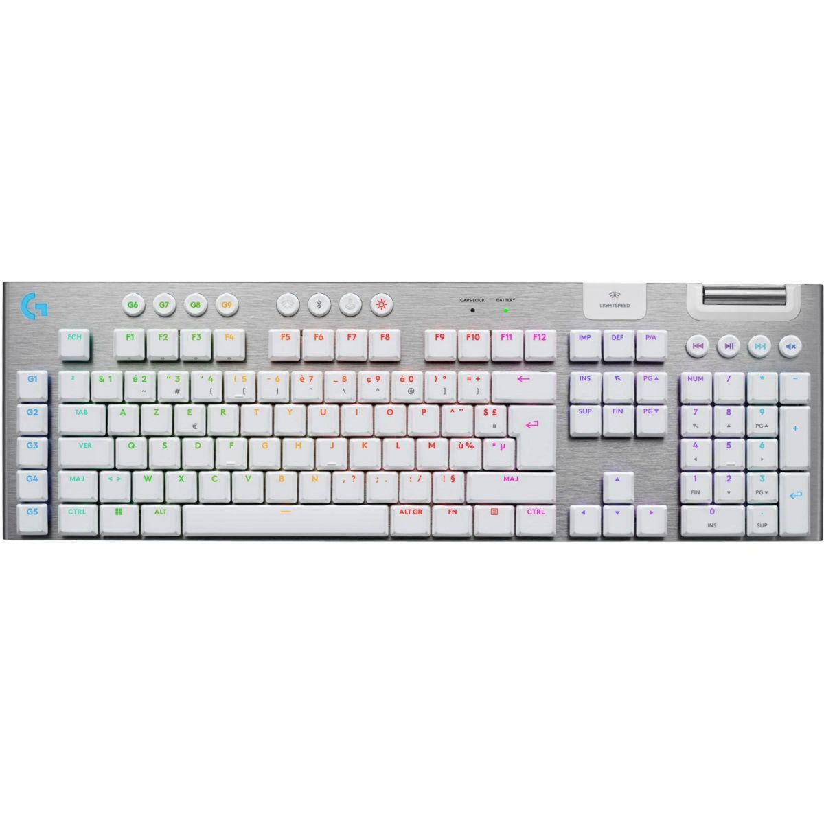 Logitech Clavier gamer sans fil G915 X Lightspeed Tactile Blanc