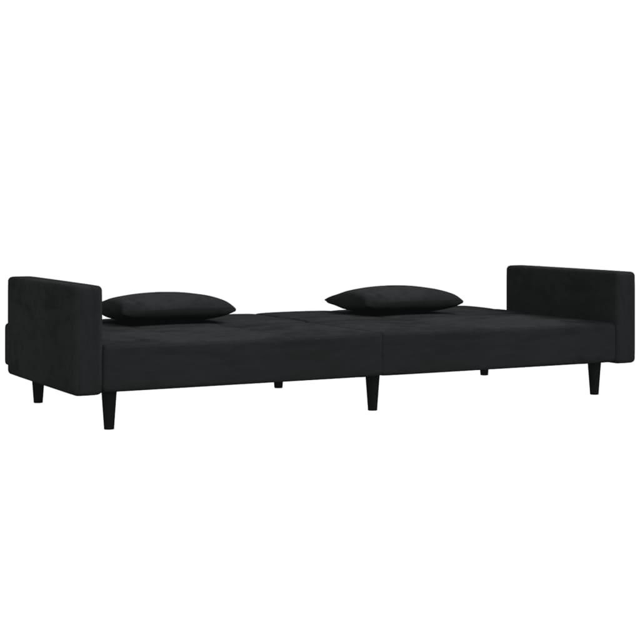 Voir la diapositive 4 : VIDAXL Canape-lit a 2 places avec deux oreillers Noir Velours