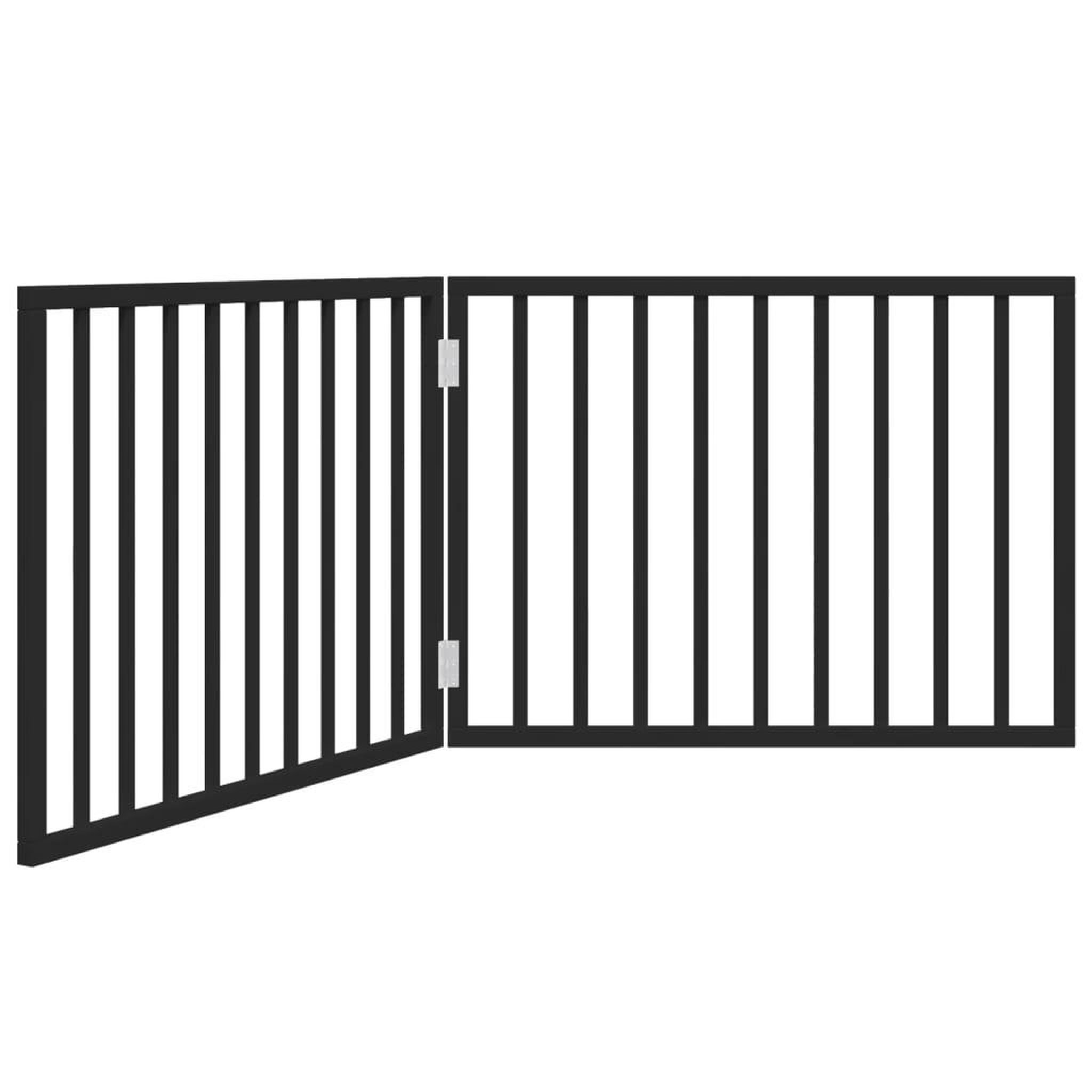 Voir la diapositive 2 : VIDAXL Barriere pour chien pliable 2 panneaux noir bois de peuplier
