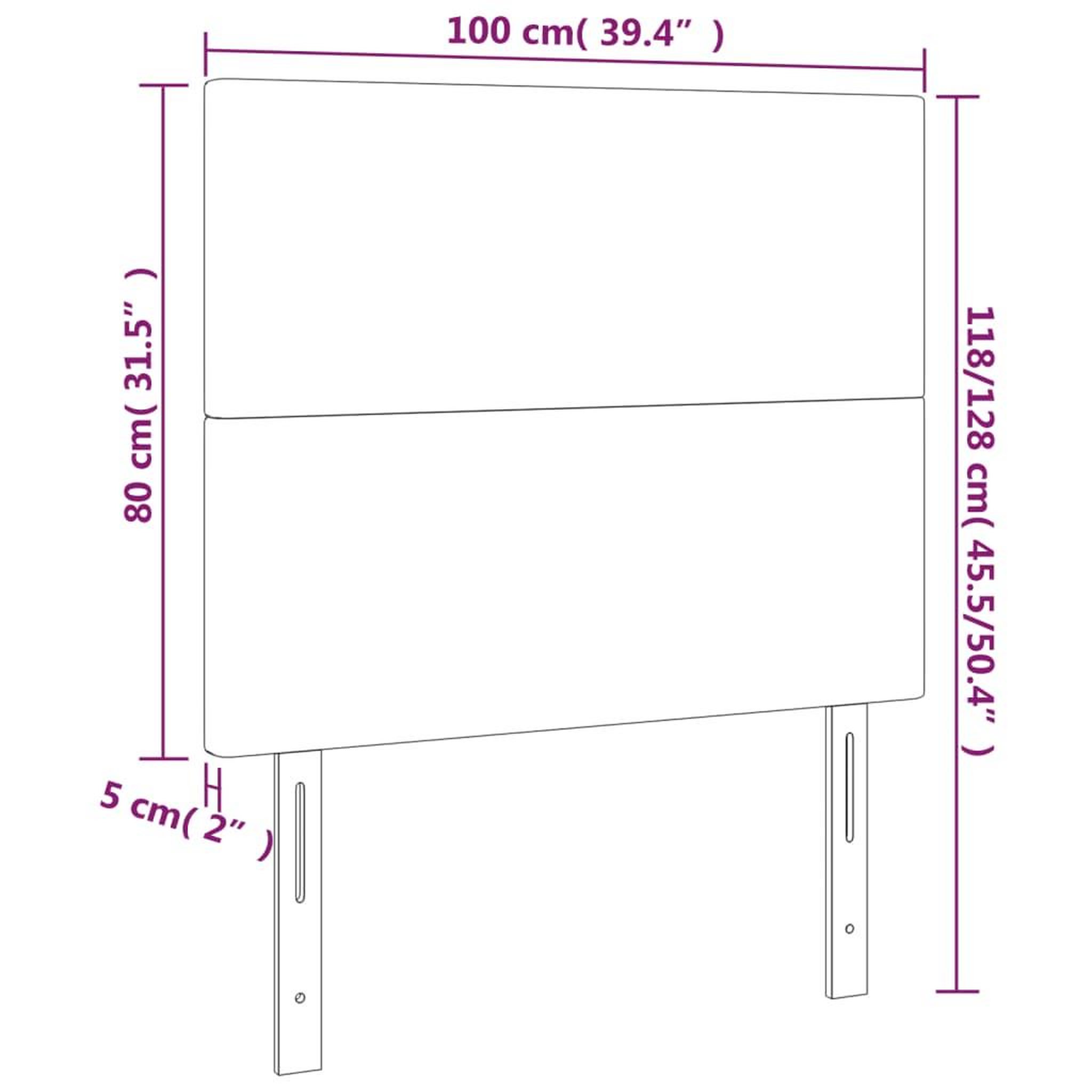 Voir la diapositive 6 : VIDAXL Tetes de lit 2 pcs Marron Fonce 100x5x78/88 cm Tissu