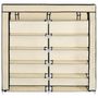 Voir la diapositive 5 : VIDAXL Armoire a chaussures avec housse Creme 115x28x110 cm Tissu