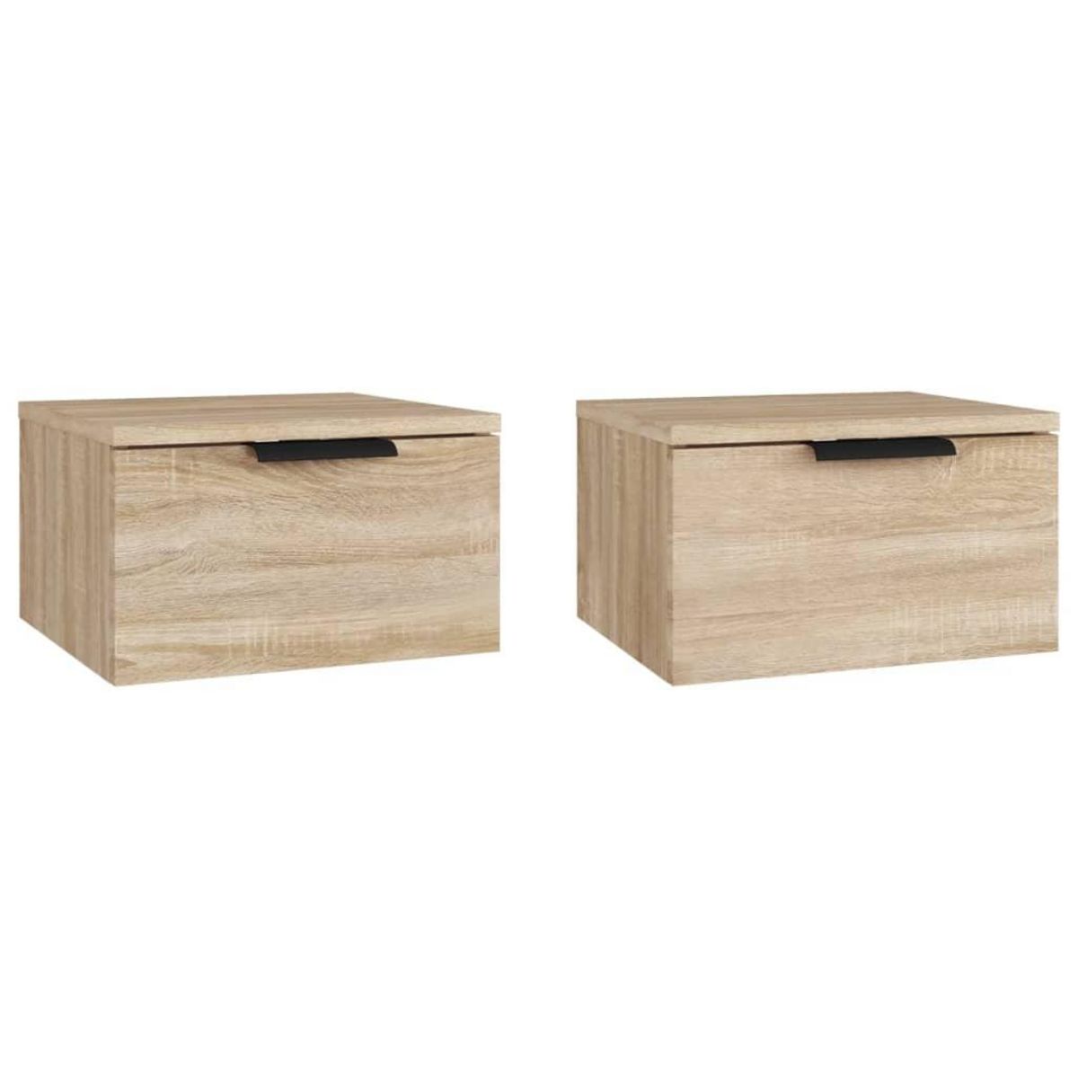 VIDAXL Tables de chevet murales 2 pcs Chene sonoma 34x30x20 cm
