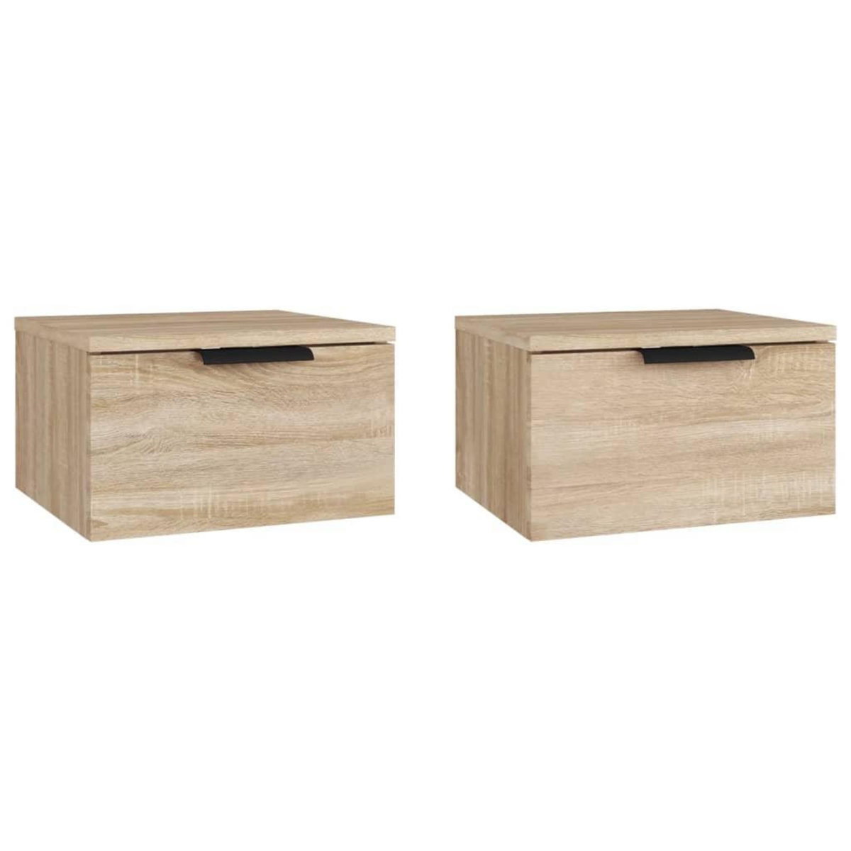 VIDAXL Tables de chevet murales 2 pcs Chene sonoma 34x30x20 cm