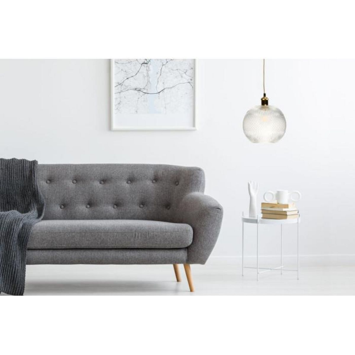 Paris Prix Lampe Suspension en Verre  Neptun  26cm Transparent