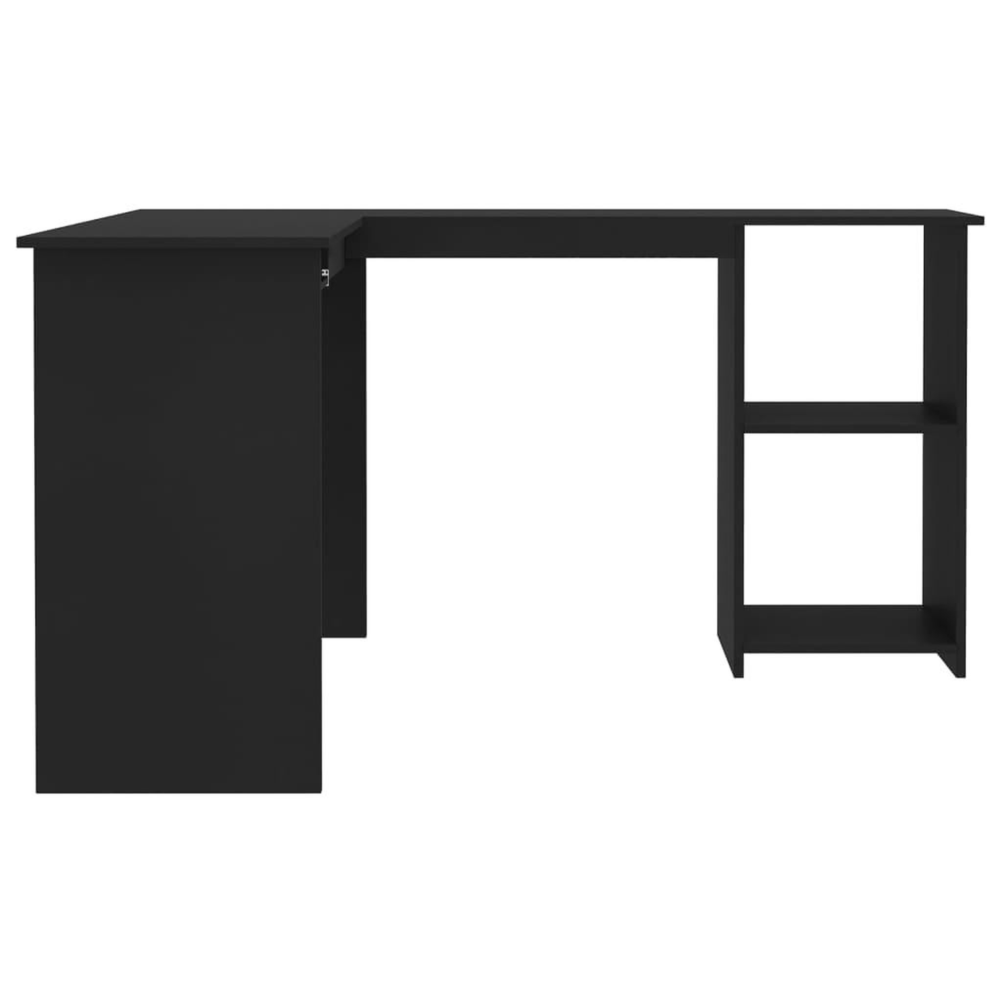 Voir la diapositive 5 : VIDAXL Bureau d'angle en forme de L Noir 120x140x75cm bois ingenierie