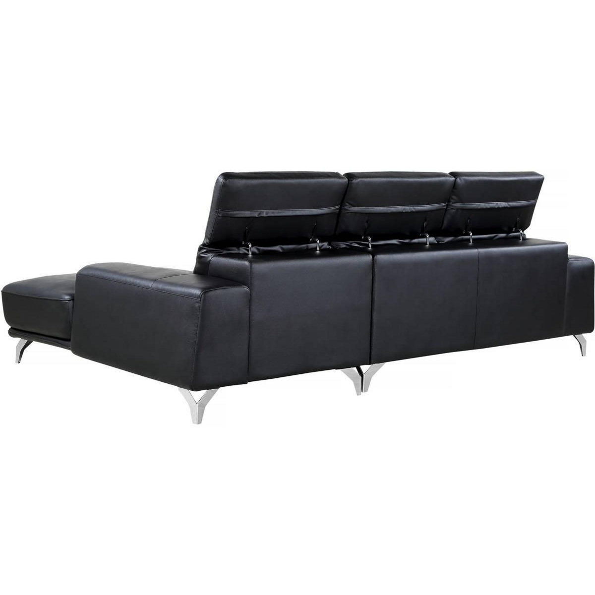 Habitat et Jardin Canapé d'angle cuir reconstitué et PVC  Leicester  - 4 places - Noir - Angle droit