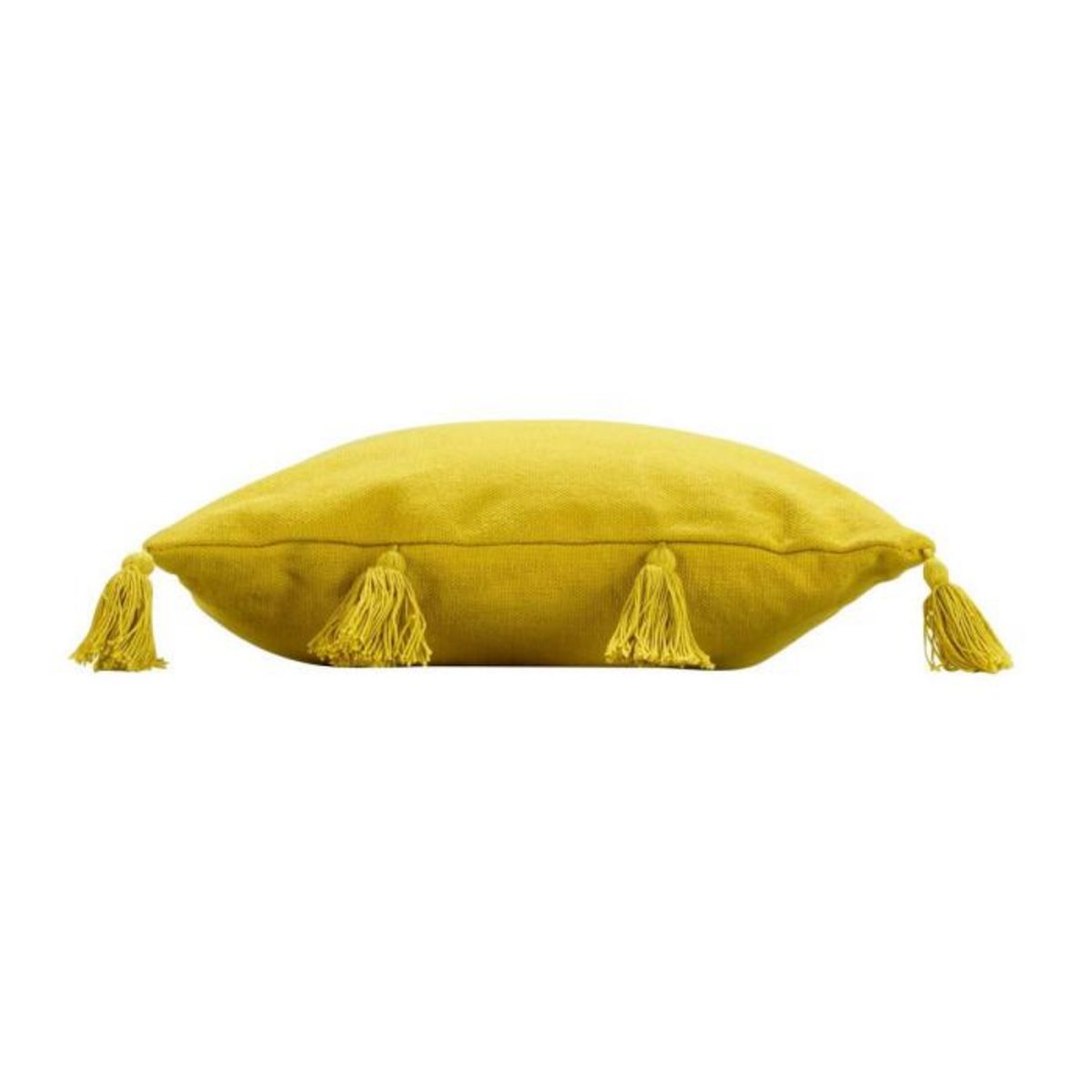 Paris Prix Coussin Déco à Pompons  Tasselina  45x45cm Jaune