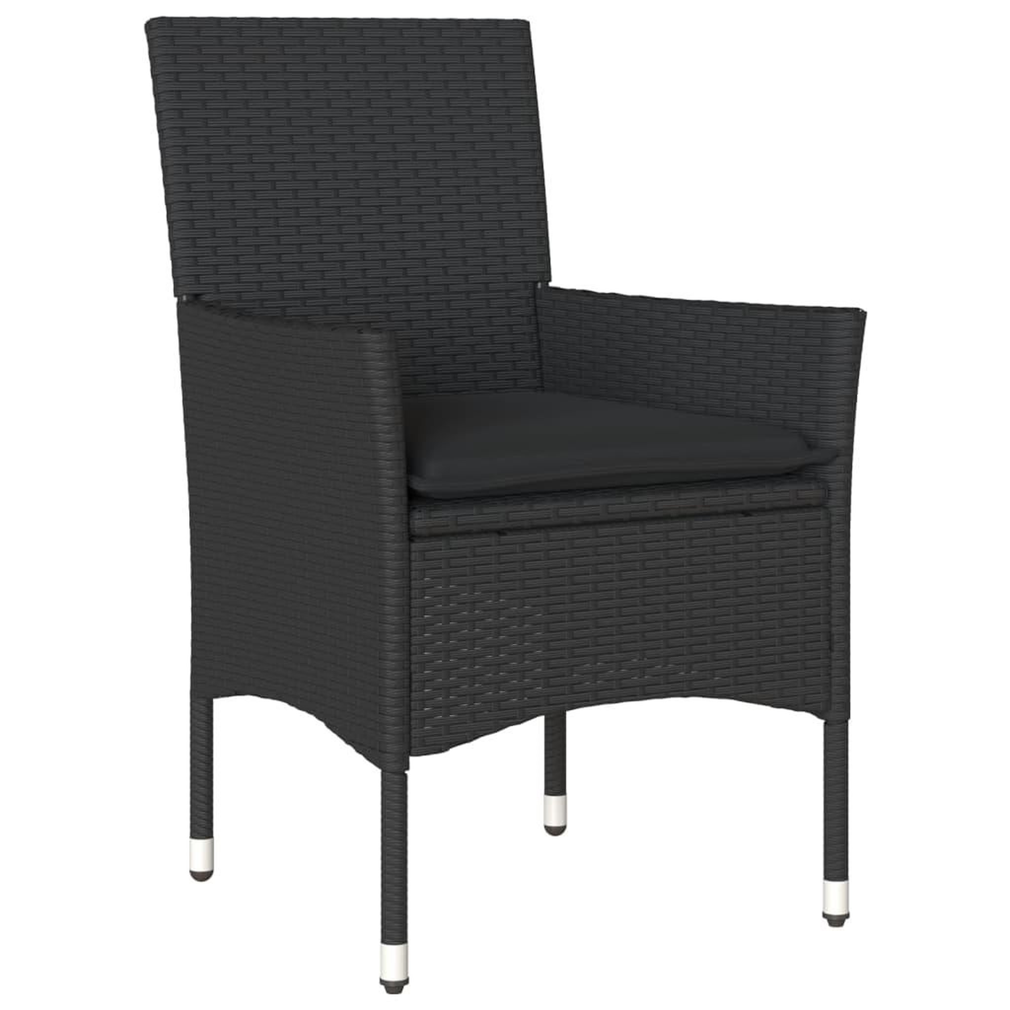 Voir la diapositive 3 : VIDAXL Ensemble a manger de jardin et coussins 5 pcs noir rotin acacia