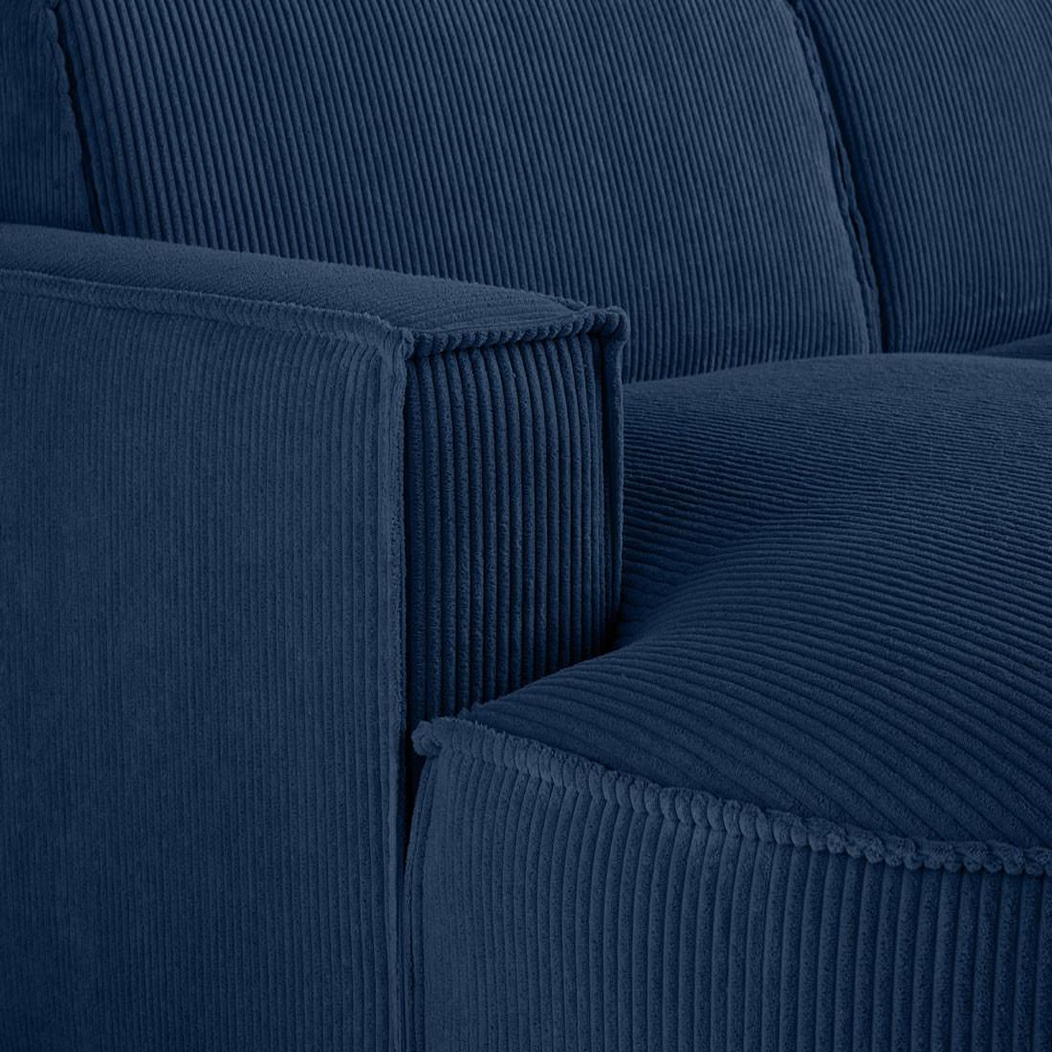 Voir la diapositive 5 : LISA DESIGN Spiaggia - canapé d'angle gauche - 5 places - en velours côtelé