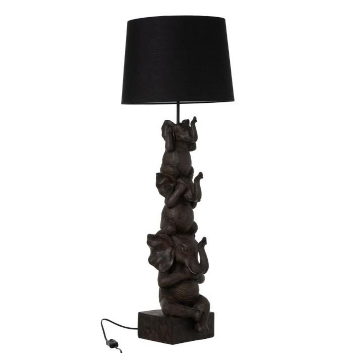 Paris Prix Lampe à Poser Déco  3 Éléphants  100cm Marron