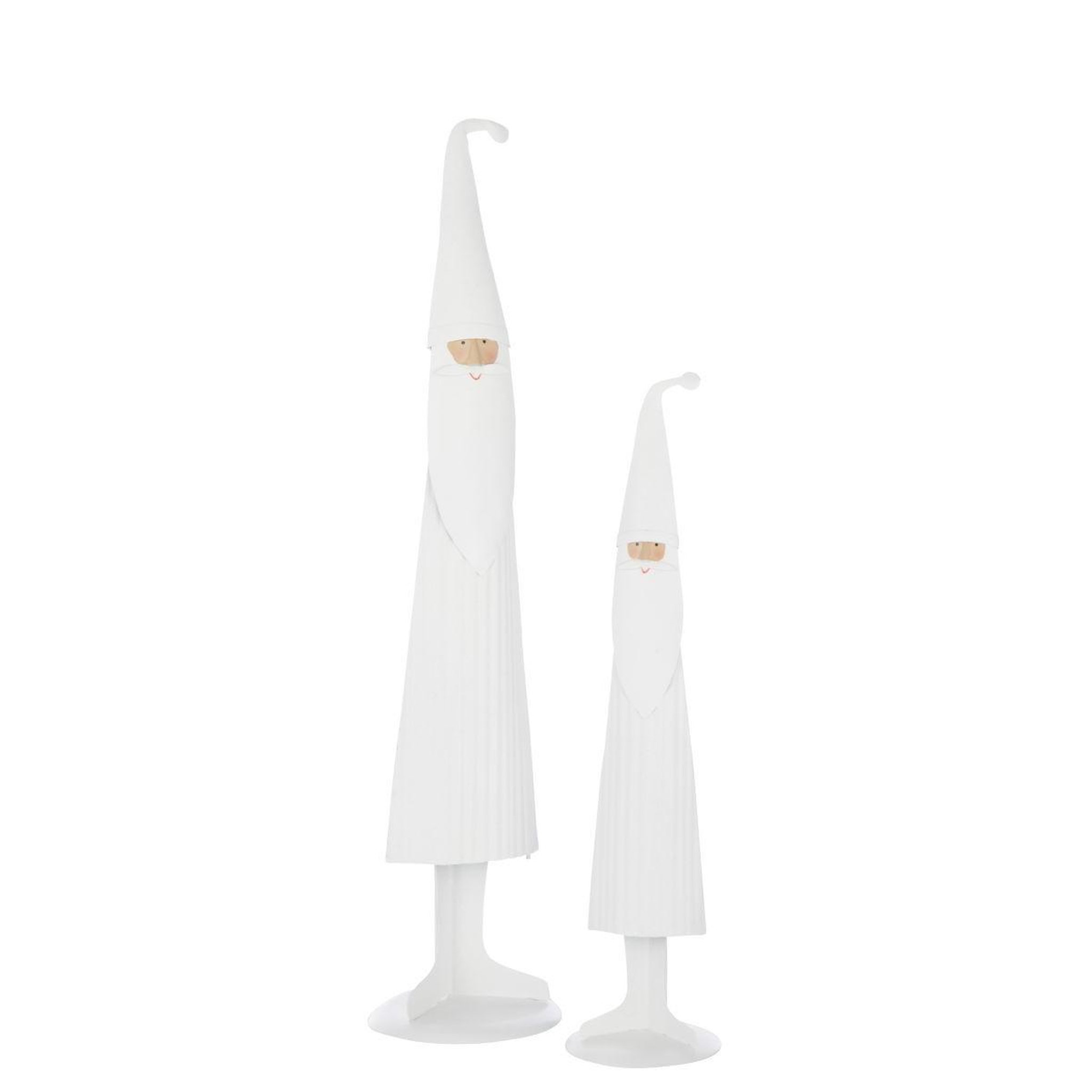 Voir la diapositive 2 : J-LINE Père-noël en métal  moderne  45cm blanc