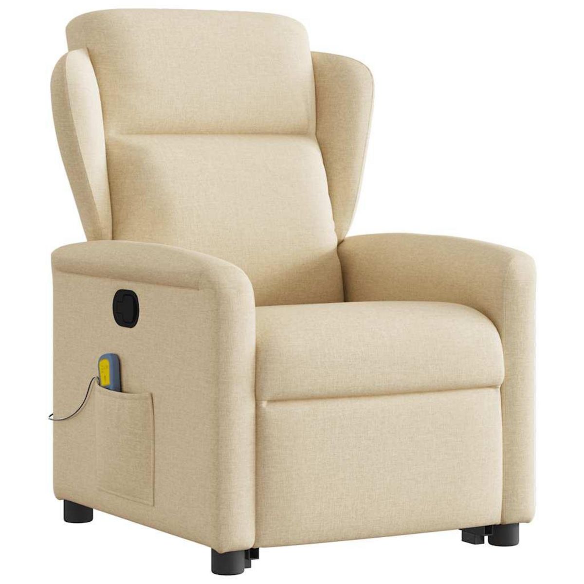 VIDAXL Fauteuil inclinable de massage Creme Tissu