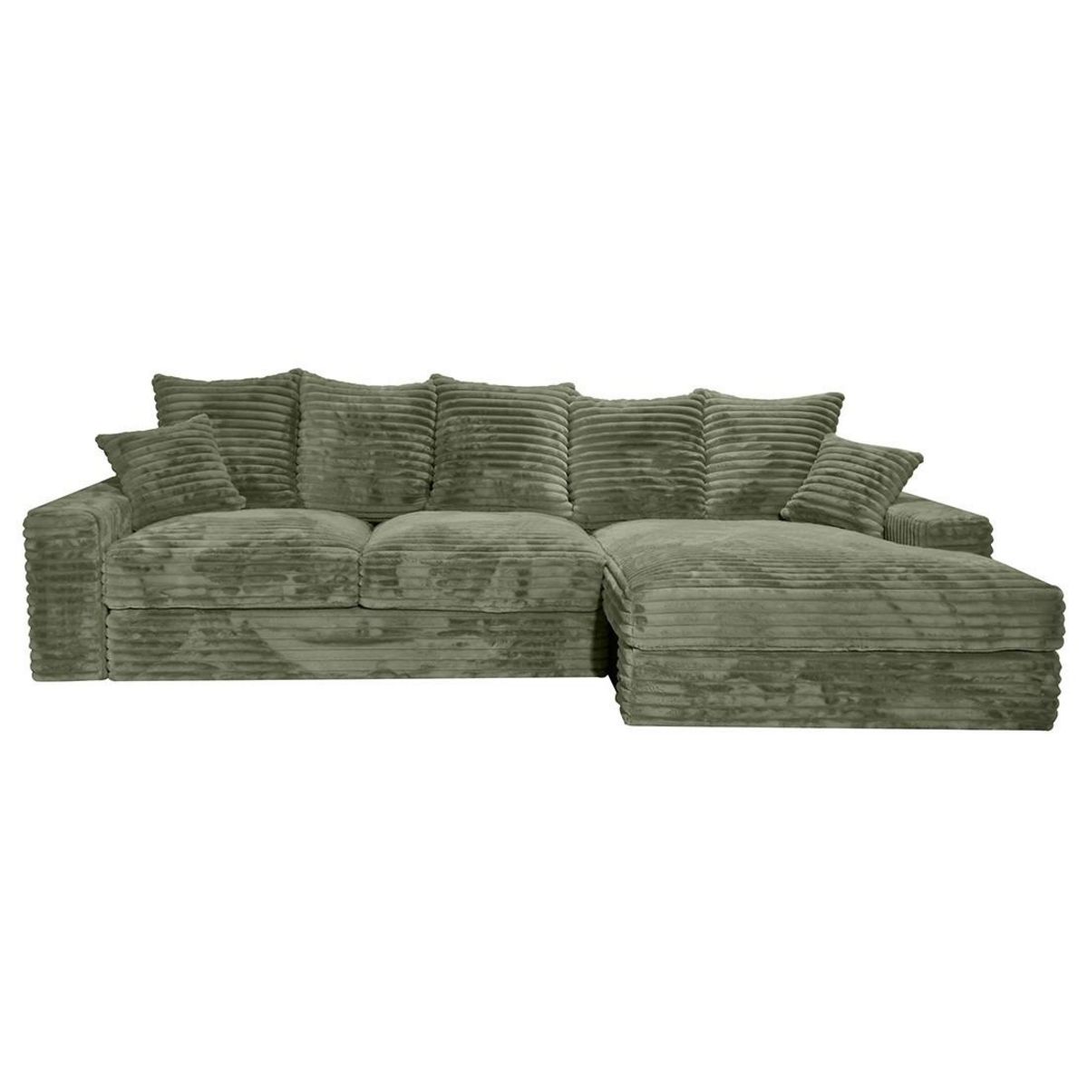 LISA DESIGN Andy - canapé d'angle droit 5 places en fausse fourrure côtelée