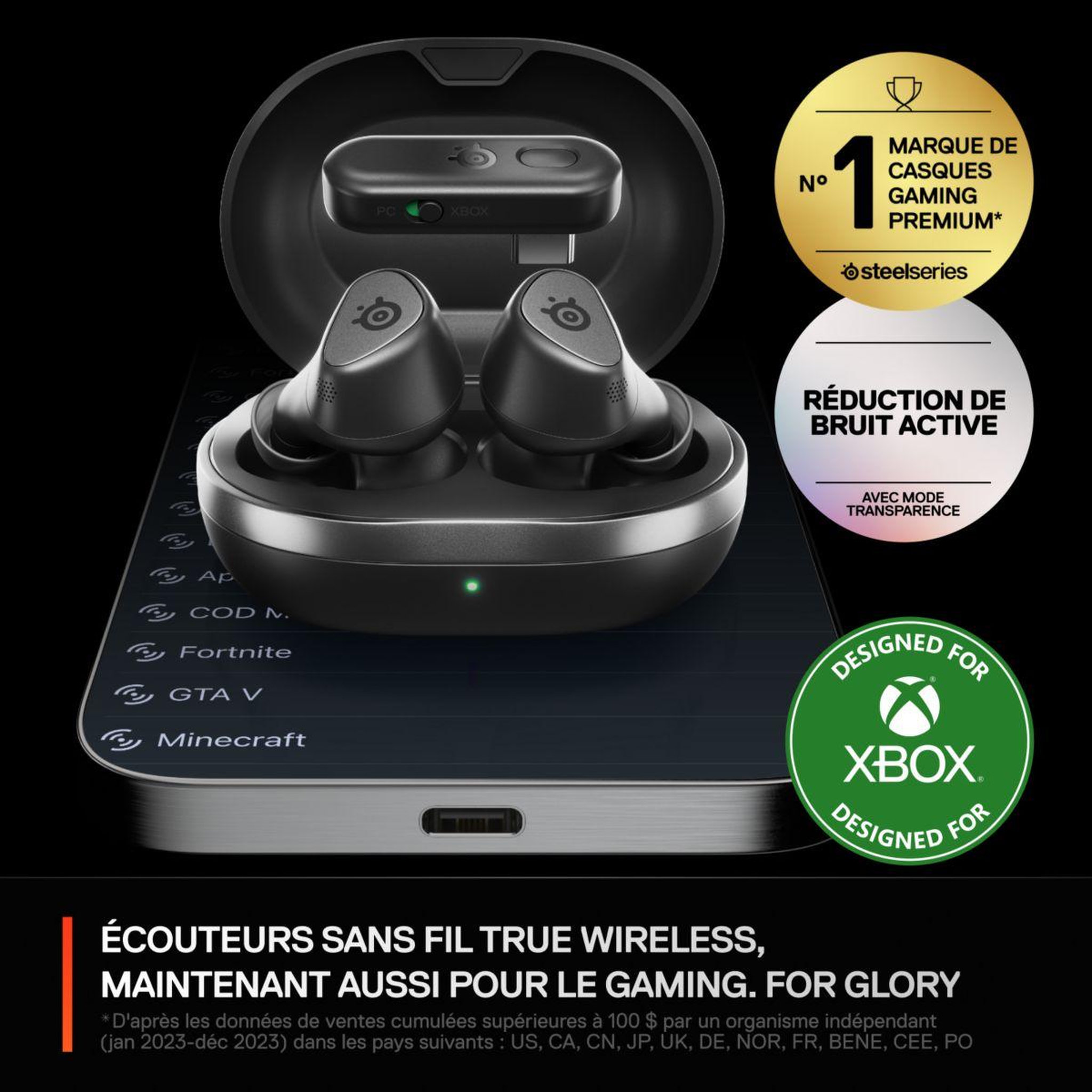 Voir la diapositive 2 : STEEL SERIES Casque gamer Arctis GameBuds pour Xbox
