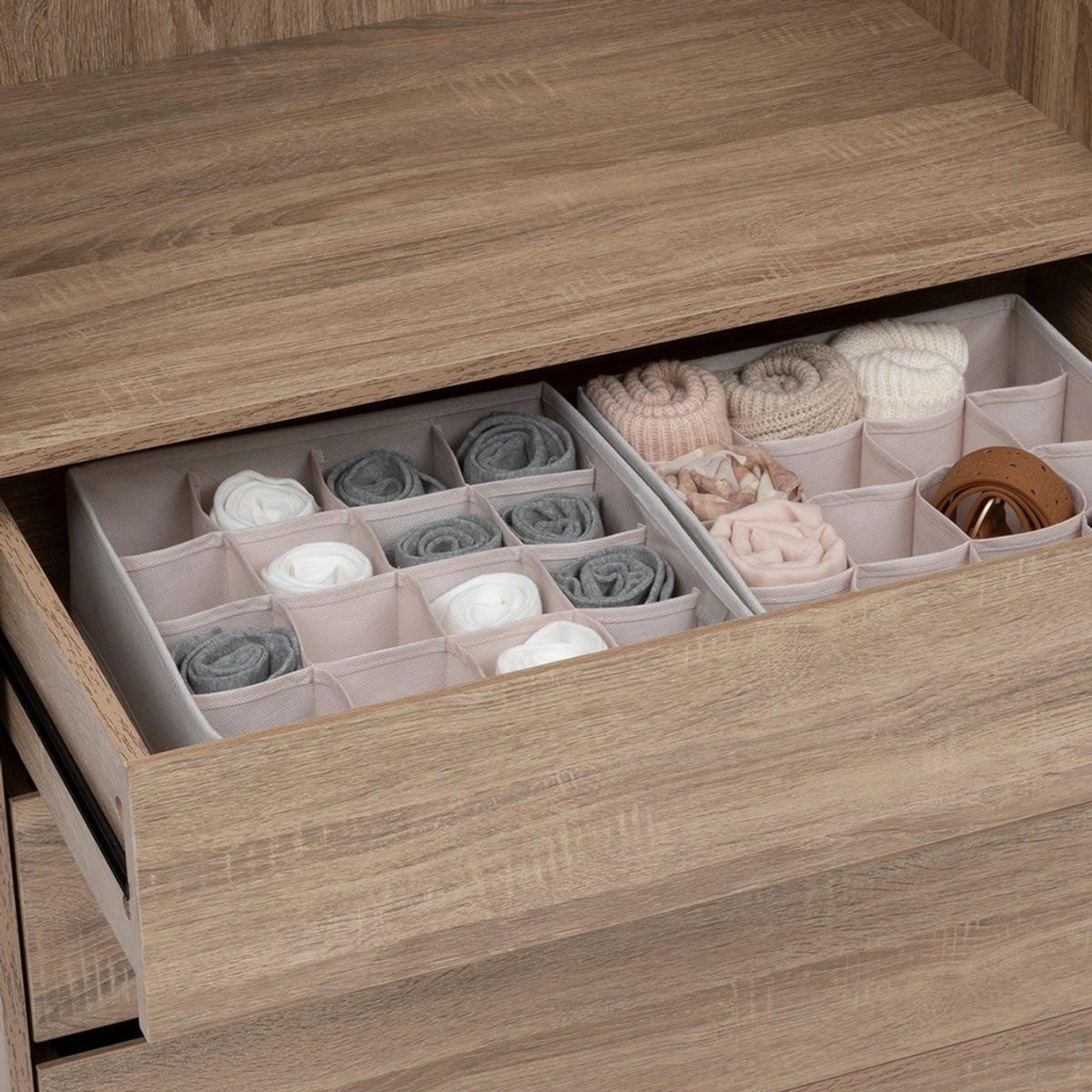 Voir la diapositive 2 : FIVE Rangement tiroirs 16 compartiments  dressy  31cm beige