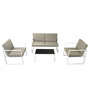 Voir la diapositive 3 : VIDAXL Salon de jardin 4 pcs avec coussins Acier Blanc