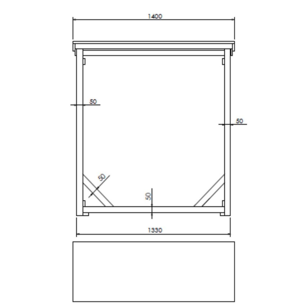 WERKAPRO Abri range bûches bois  140 x 50 x h 143cm