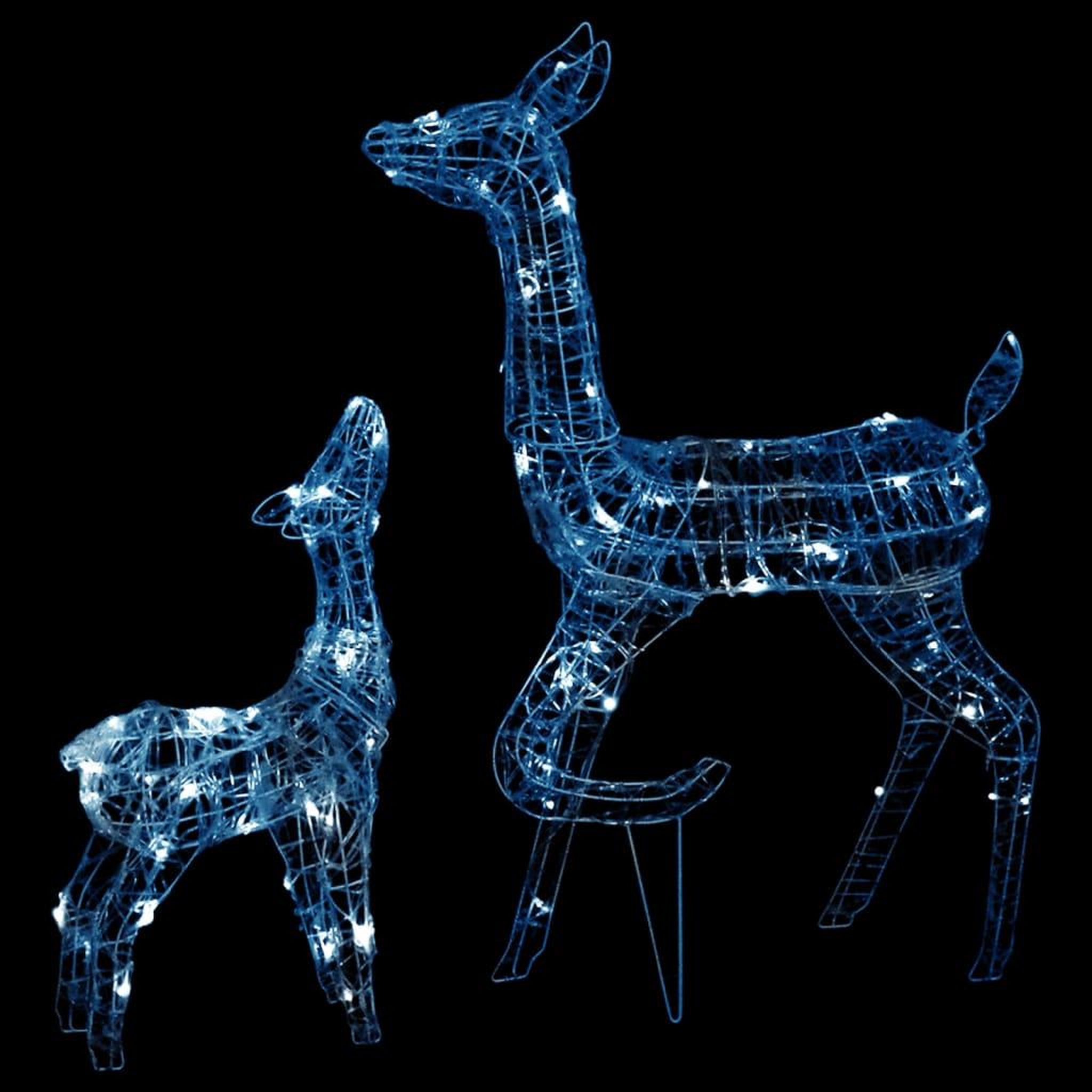 Voir la diapositive 2 : VIDAXL Famille de rennes de decoration Acrylique 160 LED blanc froid
