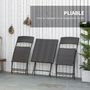 Voir la diapositive 5 : OUTSUNNY Ensemble meubles de jardin design table carré et chaises pliables résine tressée 4 fils métal noir