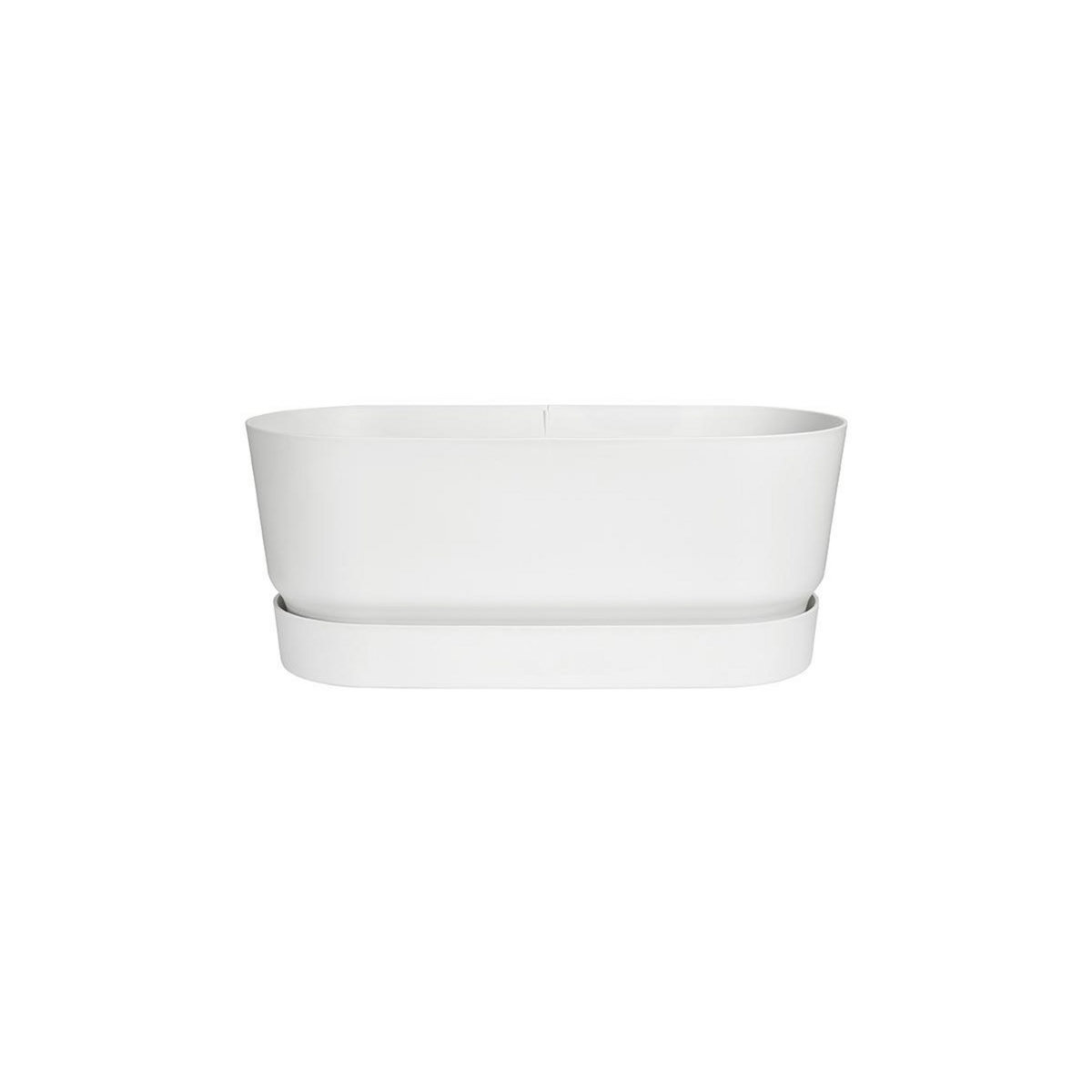 ELHO Jardinière Greenville Terrasse 60 x 26 x 24,4 cm avec roulettes - Blanc - Elho