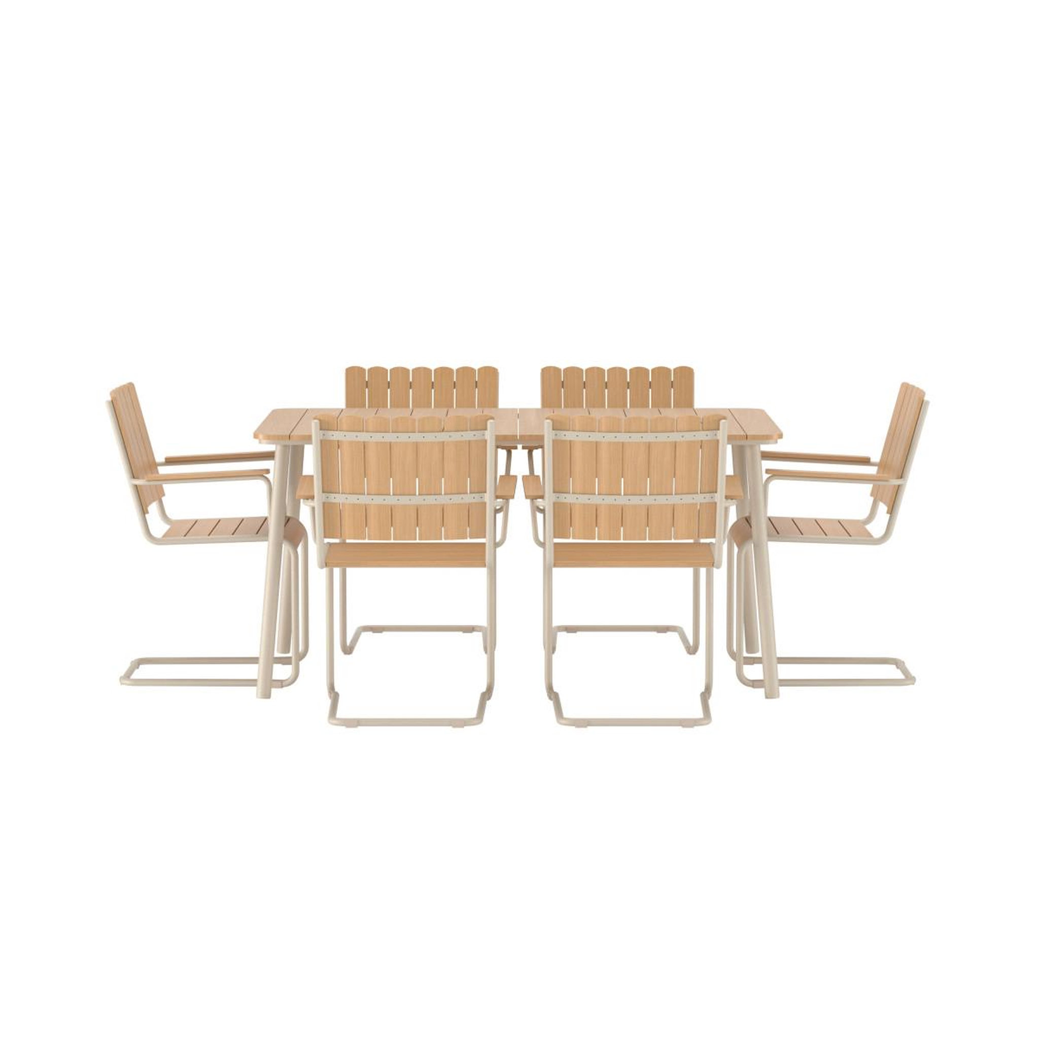 Voir la diapositive 2 : Paris Prix Ensemble table de jardin & 6 chaises  holmsund  150cm naturel