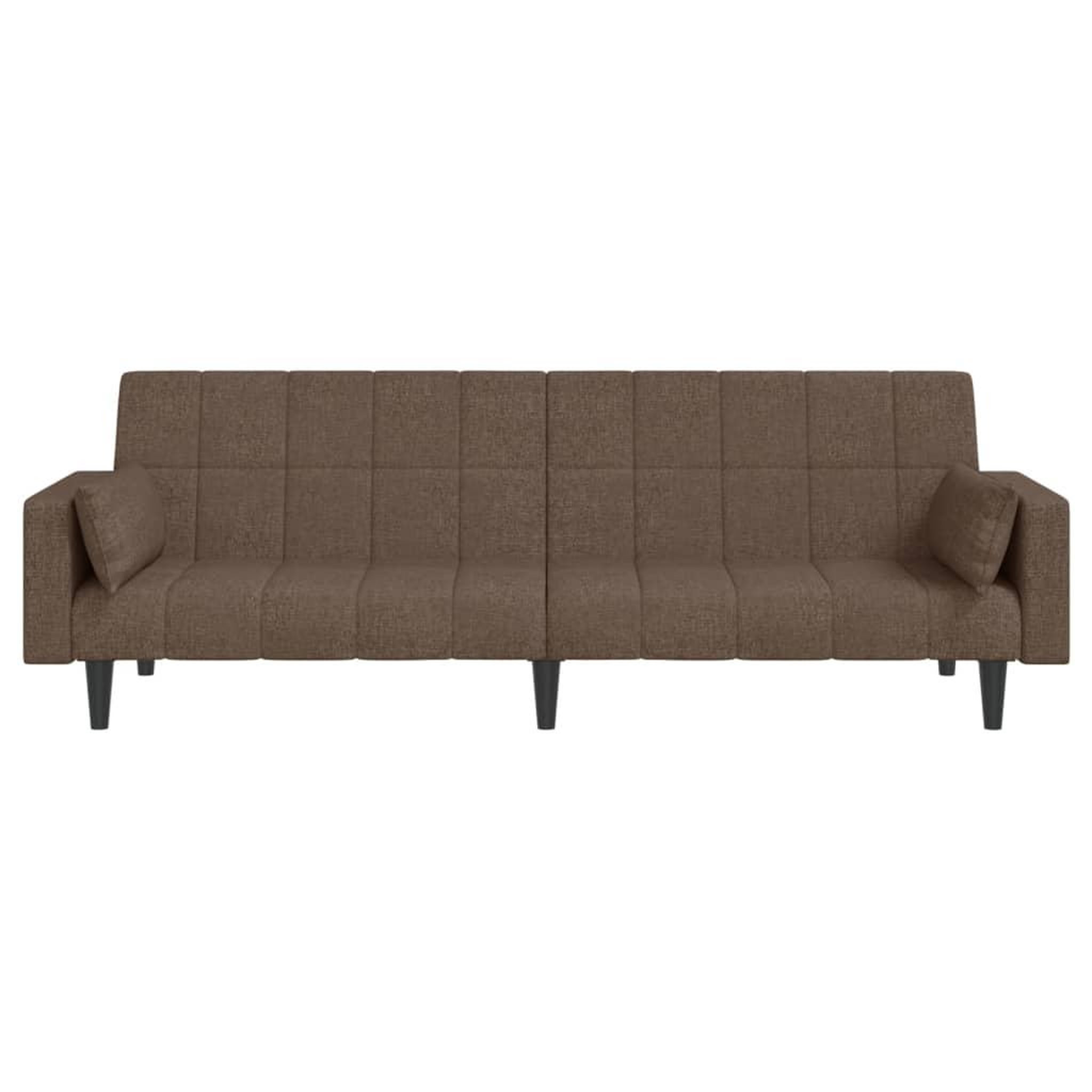 Voir la diapositive 5 : VIDAXL Canape-lit a 2 places avec deux oreillers taupe tissu