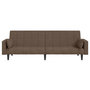 Voir la diapositive 5 : VIDAXL Canape-lit a 2 places avec deux oreillers taupe tissu