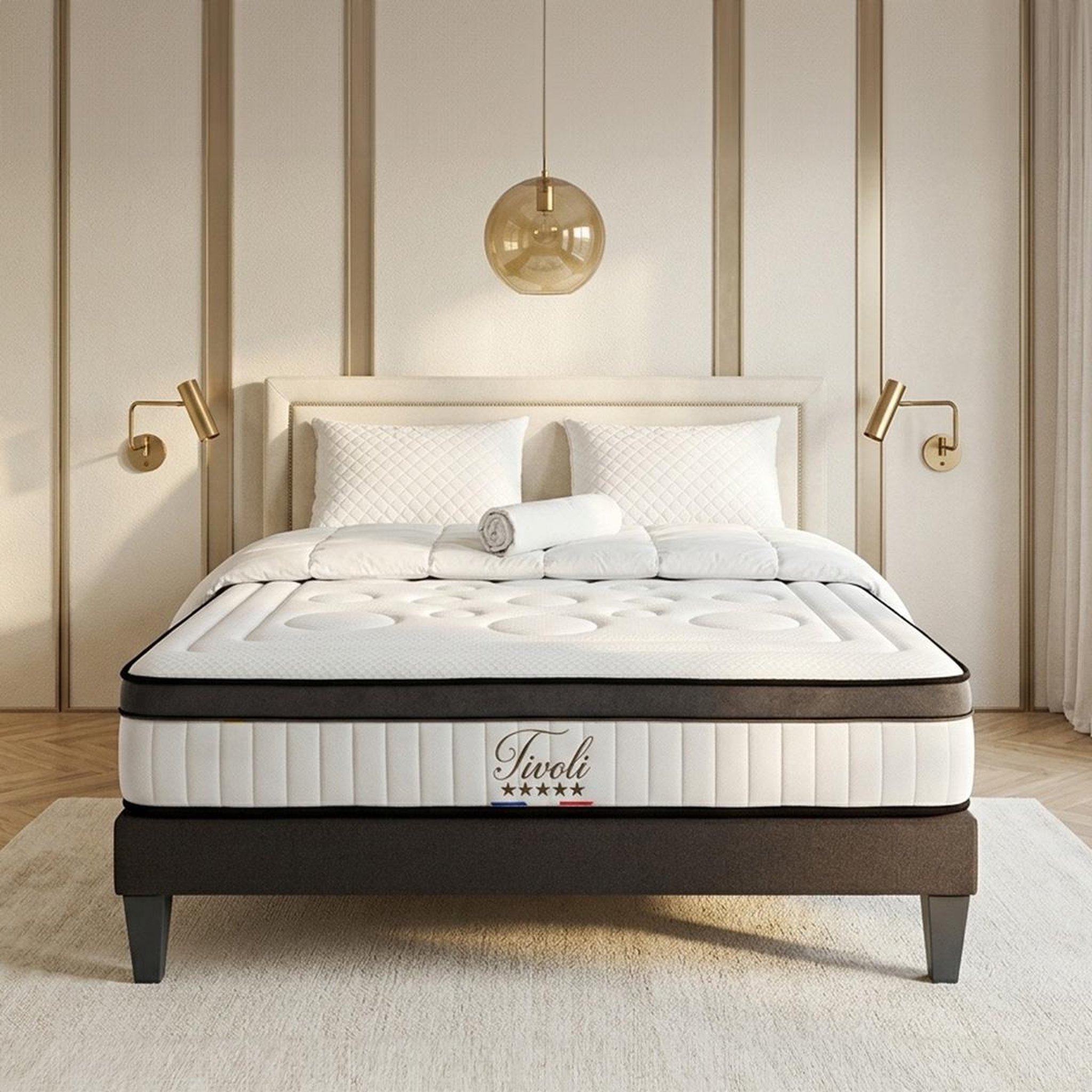 Voir la diapositive 2 : BELLECOUR Bellecour literie | pack prêt à dormir tivoli | matelas mémoire de forme + sommier + accessoires