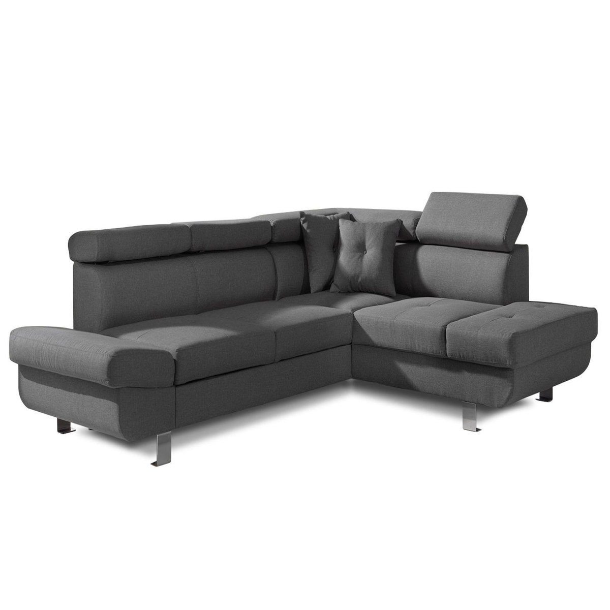 BEST MOBILIER Lisbona - canapé d'angle droit convertible - 5 places - avec têtières