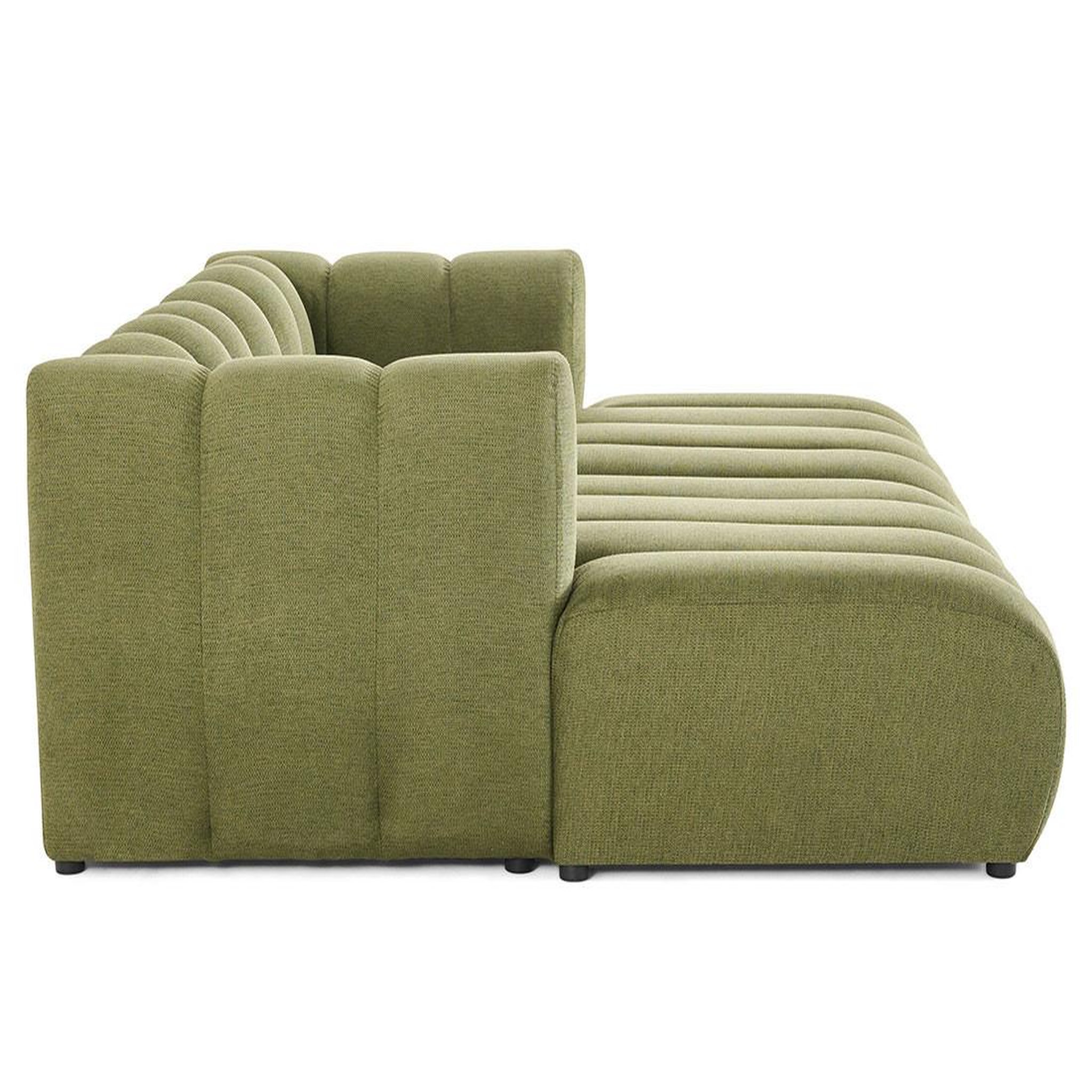 Voir la diapositive 5 : LISA DESIGN Debbie - canapé modulable droit 3 places avec double méridienne - assise profonde - en tissu texturé
